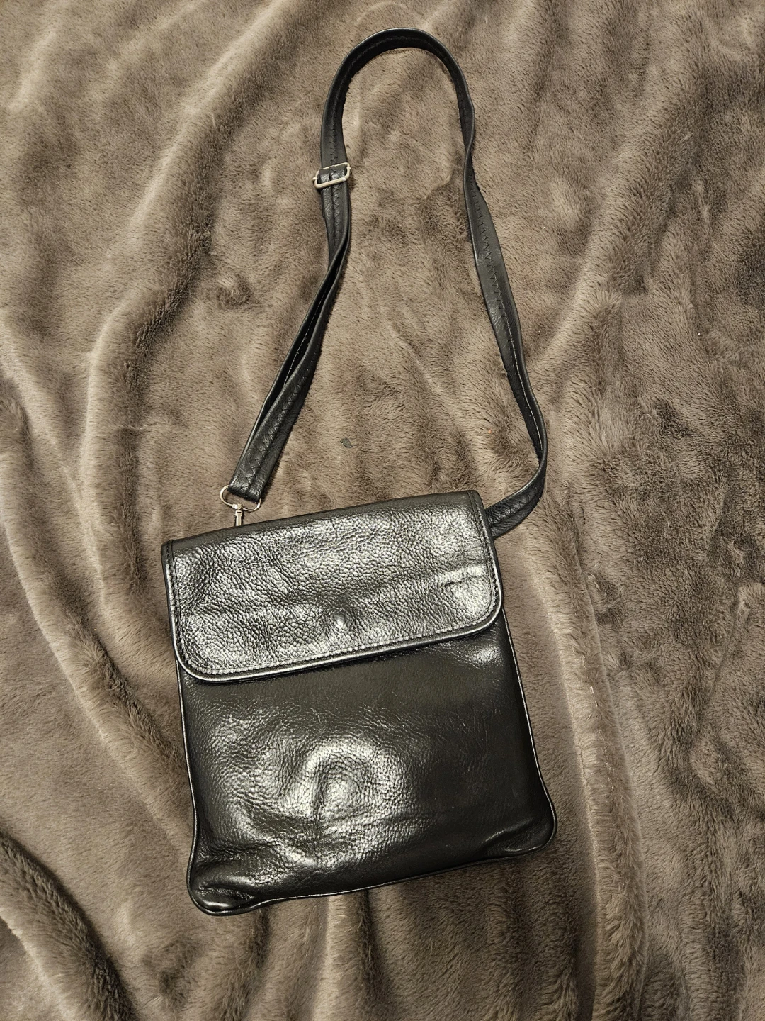 Genuine Leather Black Crossbody Bag - Made in Italy - photo 2