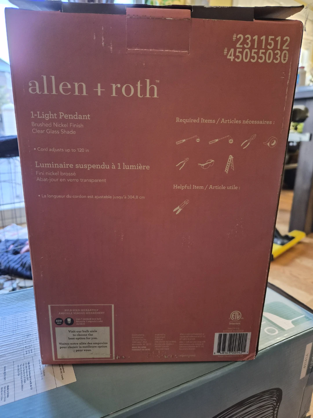 Allen + Roth 1-Light Pendant - NEW - photo 2
