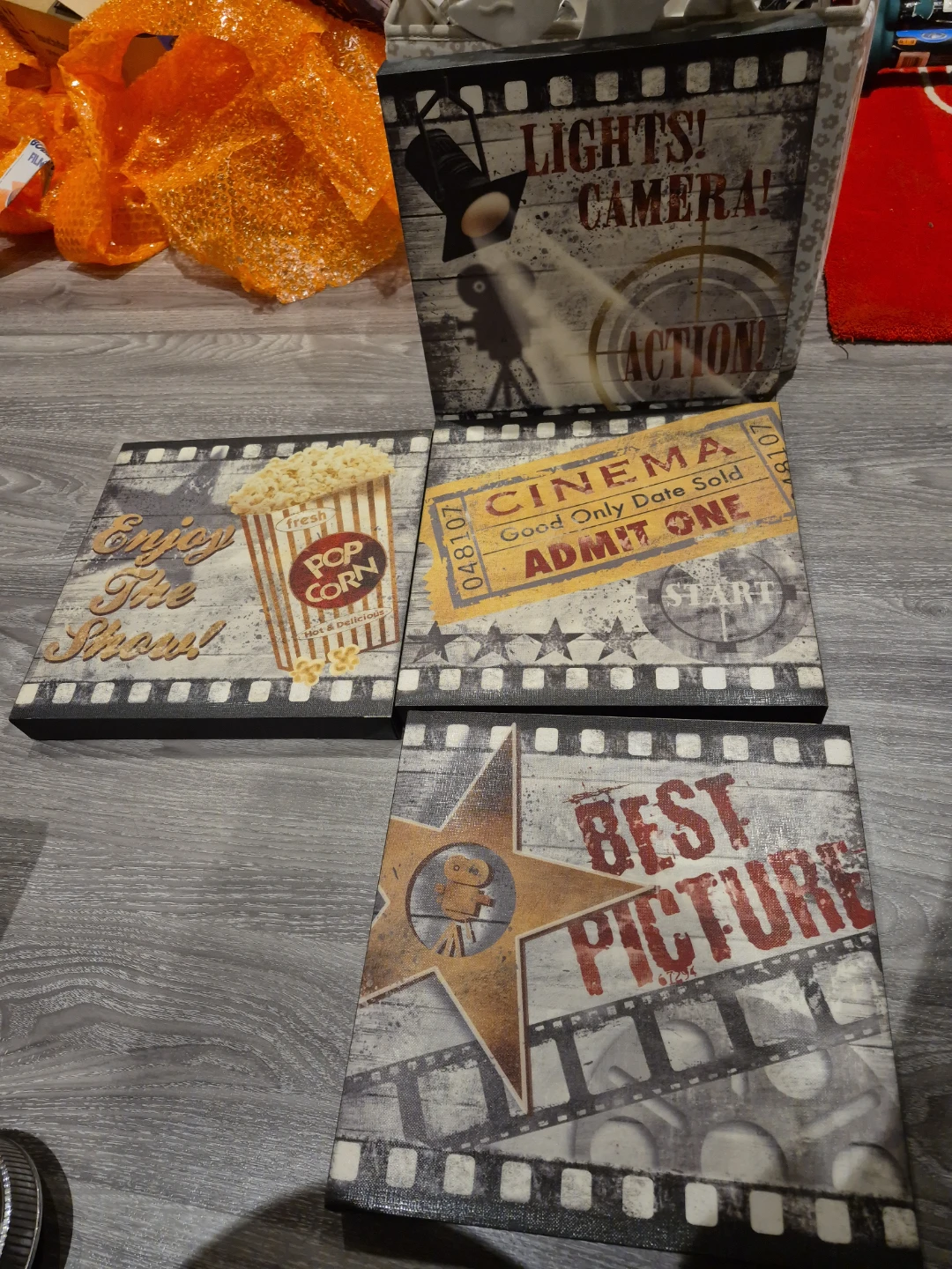 Cinema Theme Wall Art Decor Set