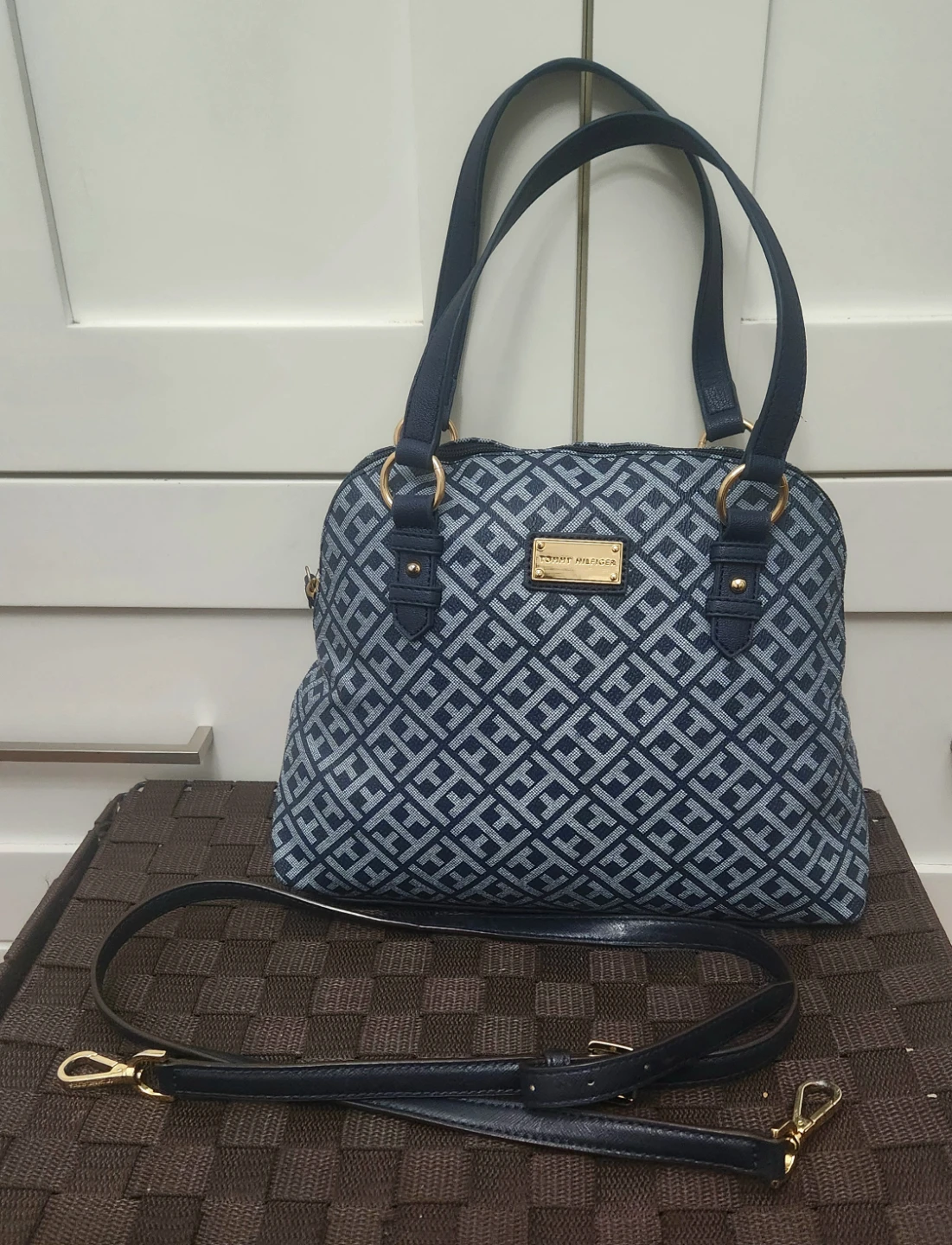 Tommy Hilfiger Blue Patterned Tote Bag