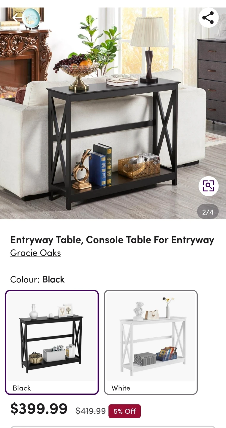 Black Console Table - Hallway or Living Room *new - photo 4