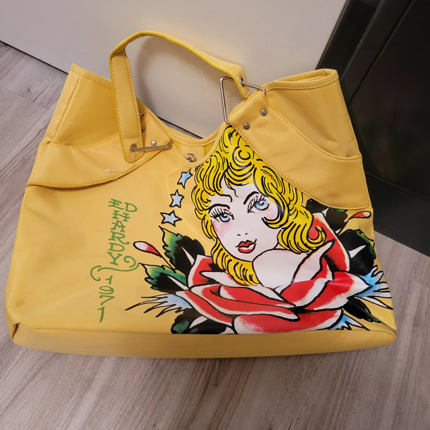 Ed Hardy Yellow Tote Bag