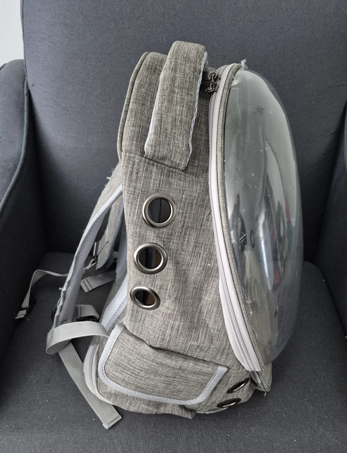 Grey Pet Carrier Backpack with Clear Bubble Dome - photo 3
