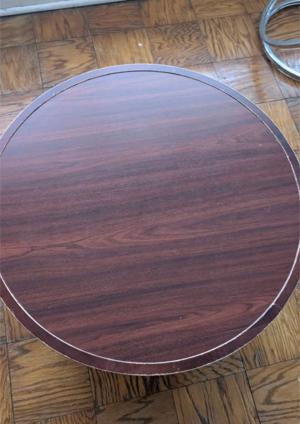 Round Coffee Table - Dark Wood Finish - photo 3