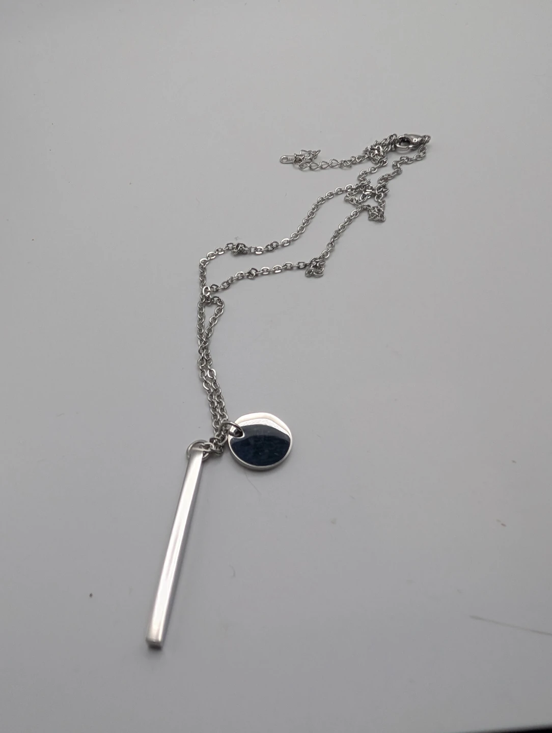 Silver Bar and Disc Pendant Necklace (3 for $10)