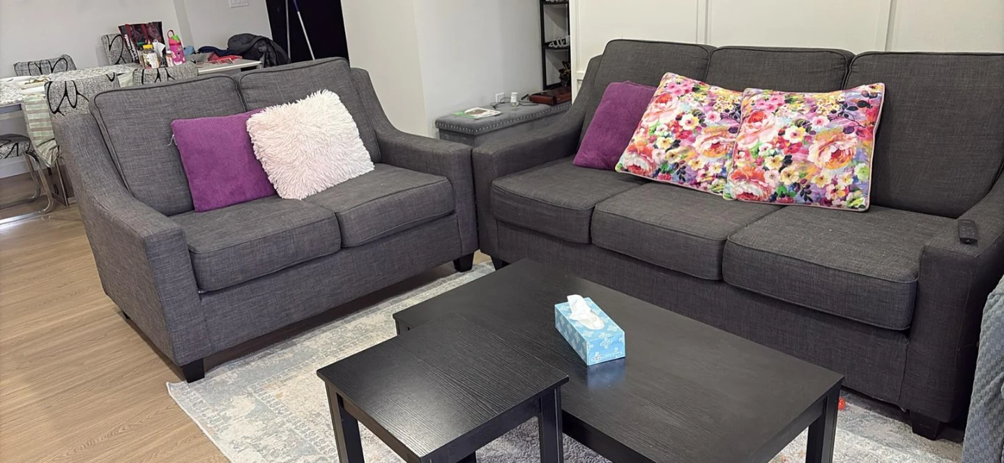 Grey Sofa Set with Coffee Tables - photo 4