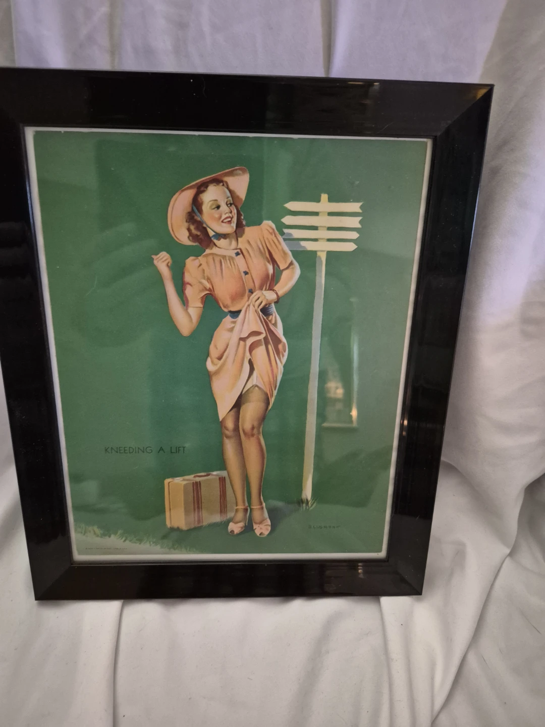 Vintage "Kneeding a Lift" Pin-up Art Print