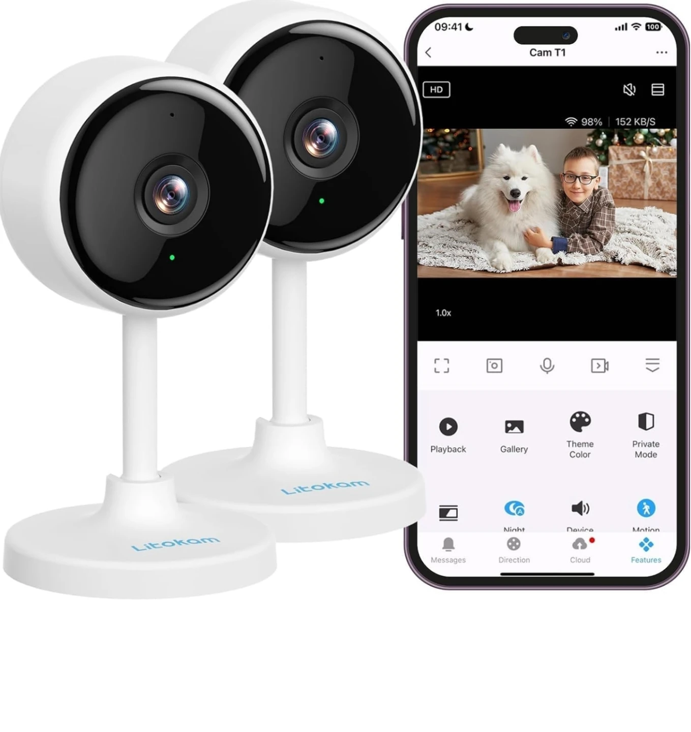 Litokam Baby Monitor with Night Vision and 2-Way Audio