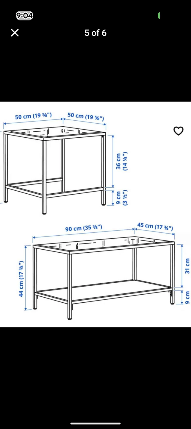 IKEA Coffee Table Glass Top Black Frame - photo 2