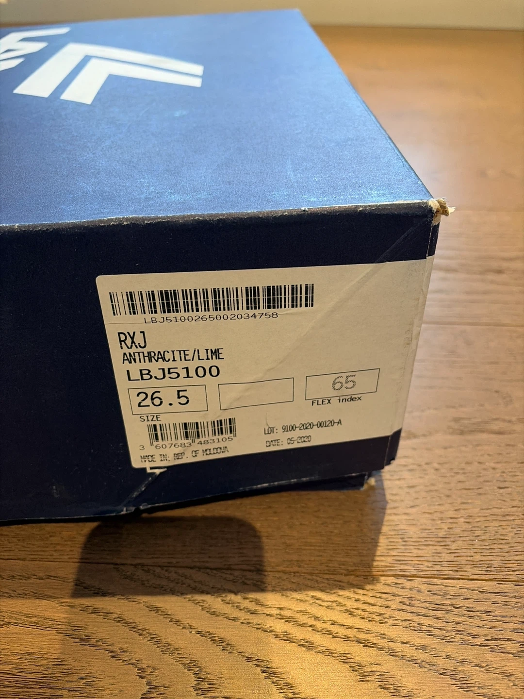 Lange RXJ Anthracite/Lime Ski Boots - Size 26.5