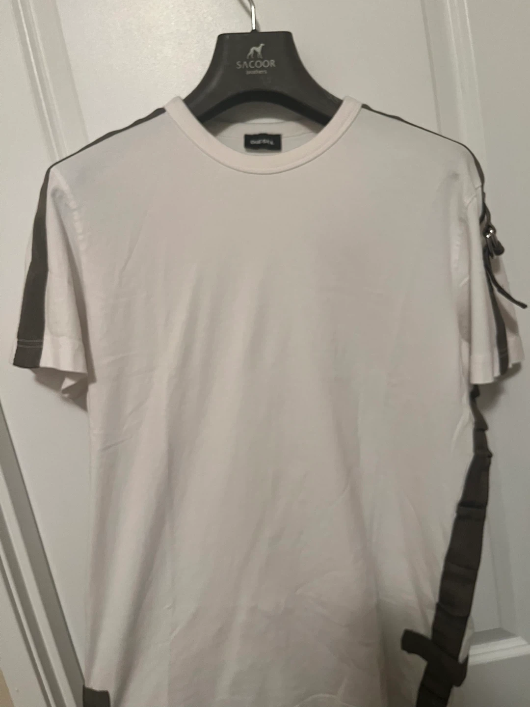Diesel White T-Shirt with Strap Detail - photo 3