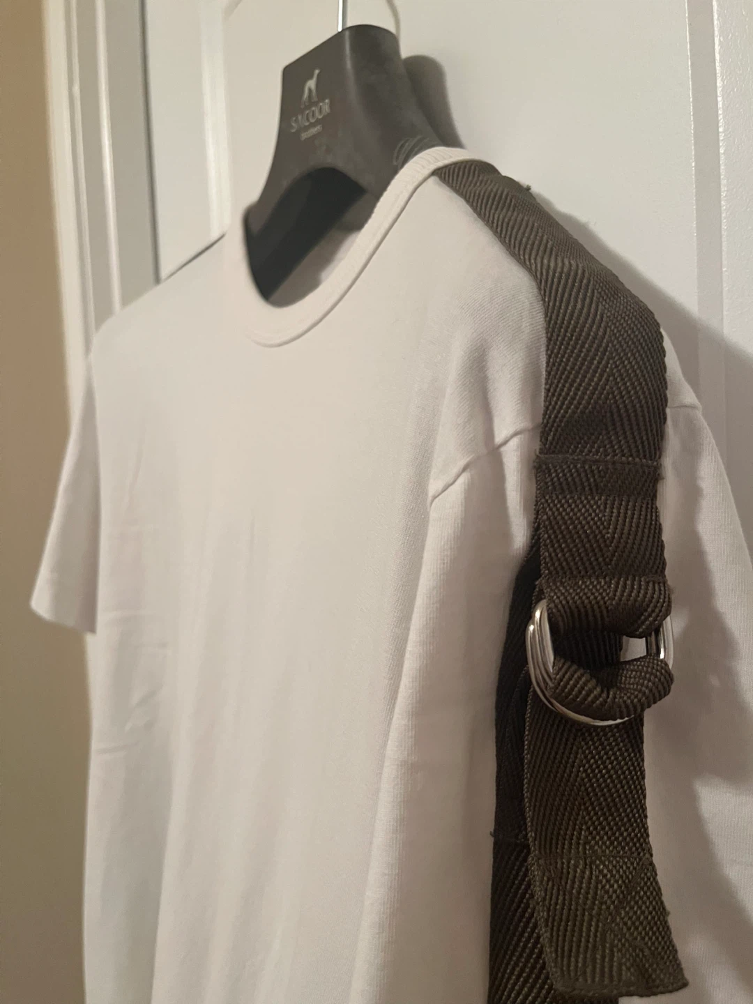 Diesel White T-Shirt with Strap Detail