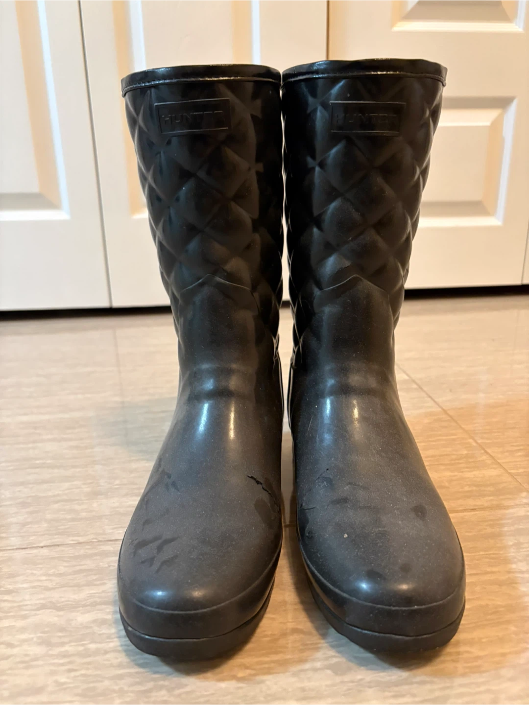 Hunter Black Quilted Rain Boots