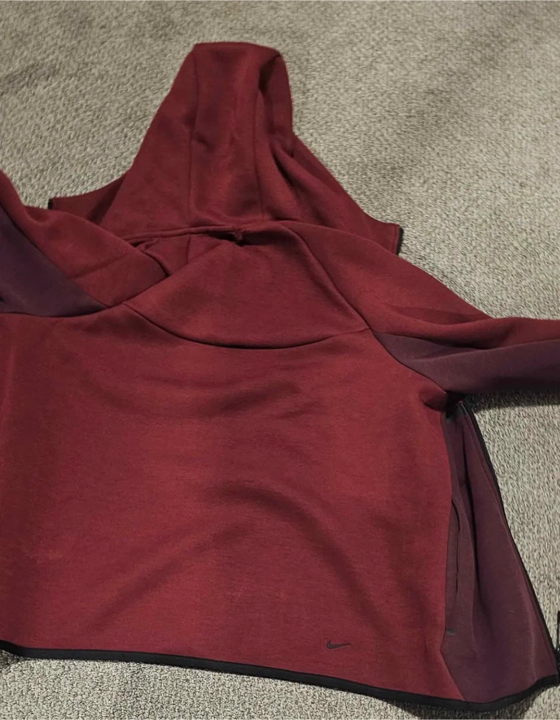 Burgundy Nike Tech Fleece Hoodie - photo 2