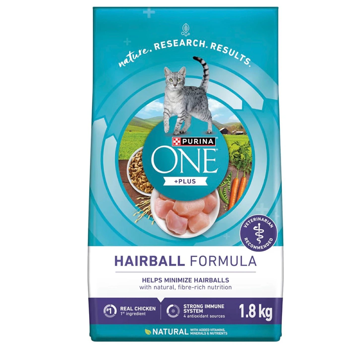 Purina ONE +Plus Hairball Formula Cat Food - 1.8kg - photo 3