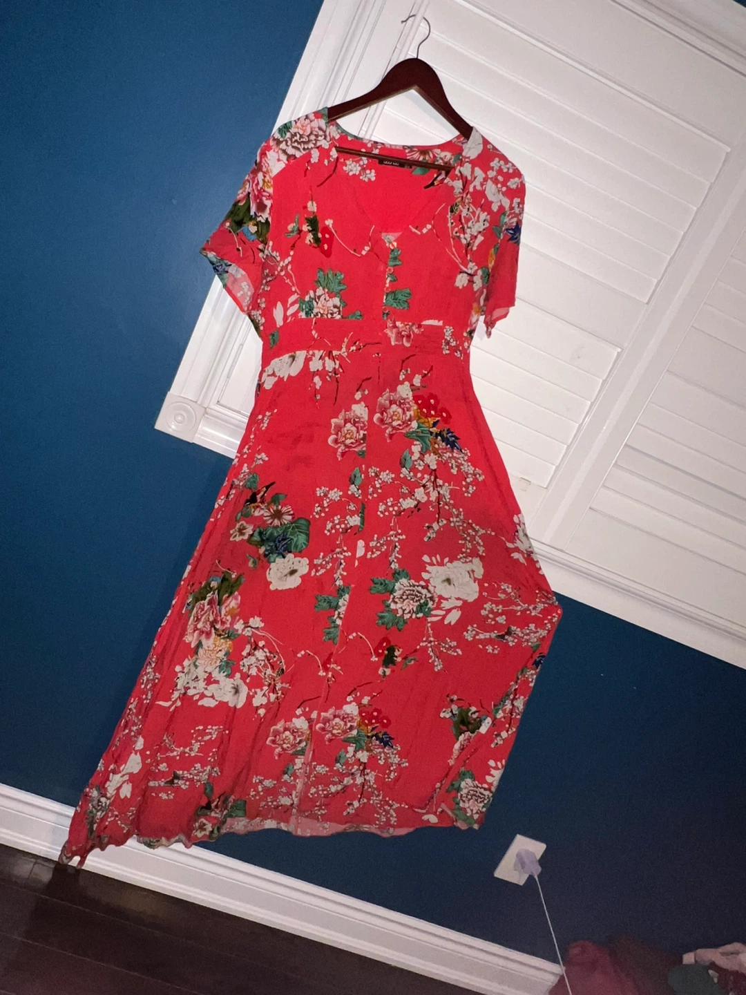 Boohoo Red Floral Dress - Size US 12