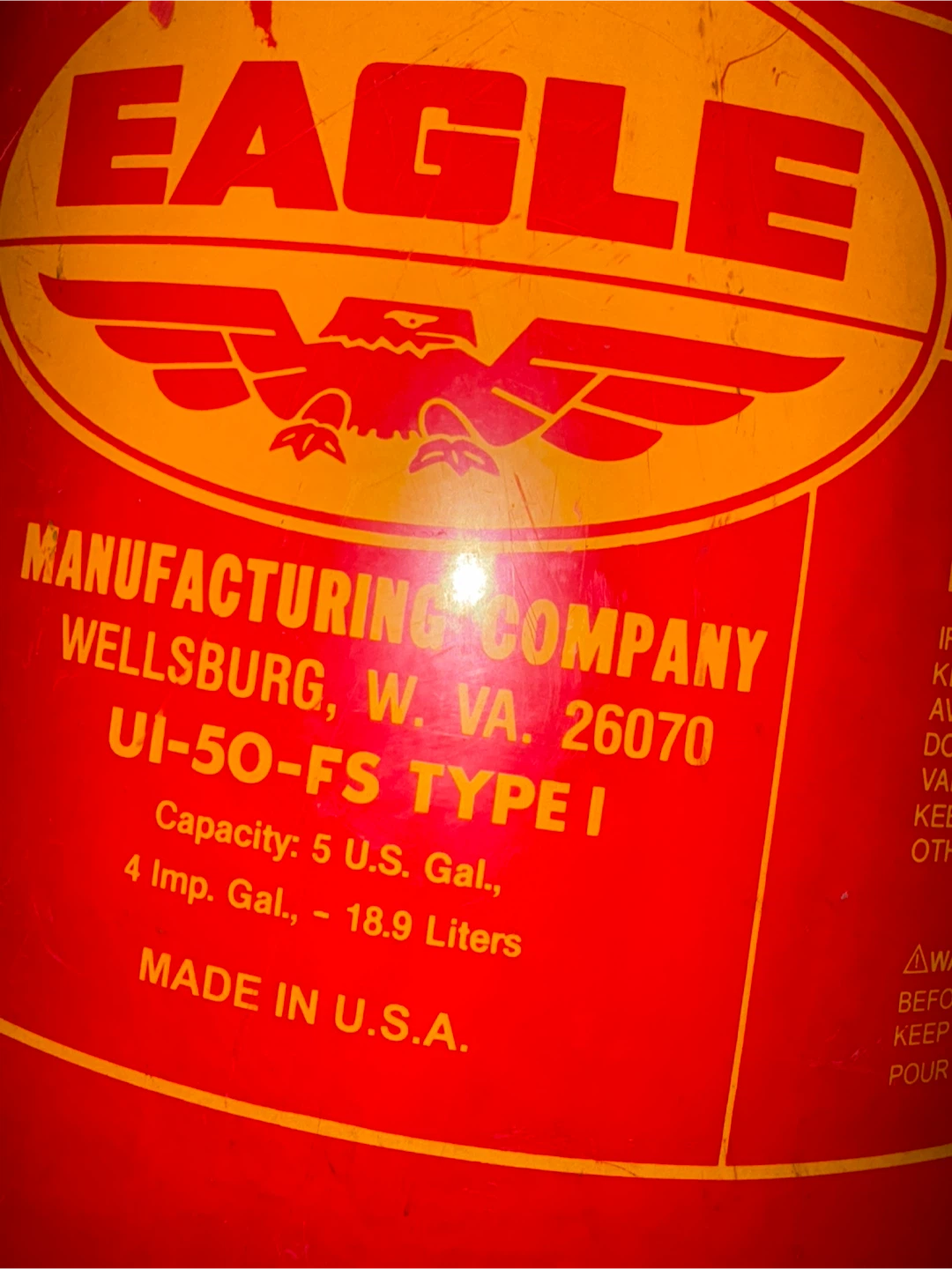 Eagle 5 Gallon Red Gas Can - photo 2