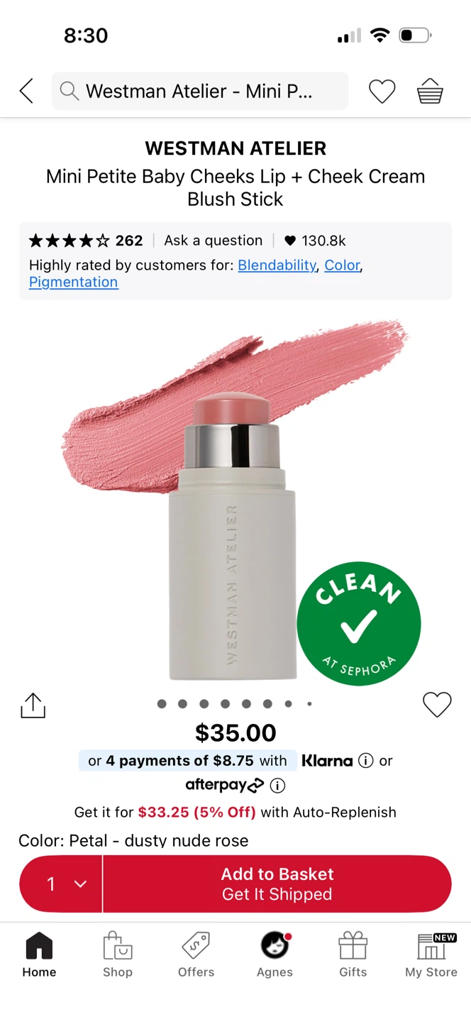 Westman Atelier Mini Petite Baby Cheeks Blush Stick - Petal - photo 2