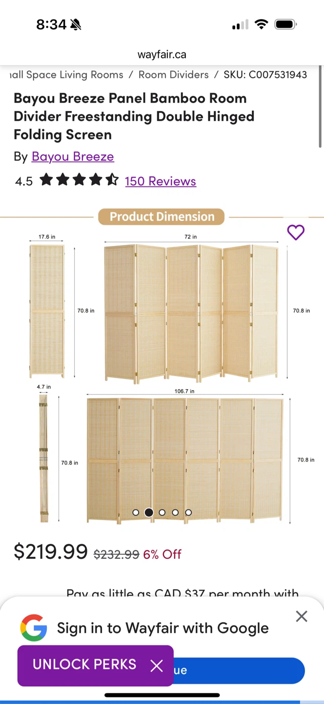 Bayou Breeze Room Divider - Folding Screen - photo 2