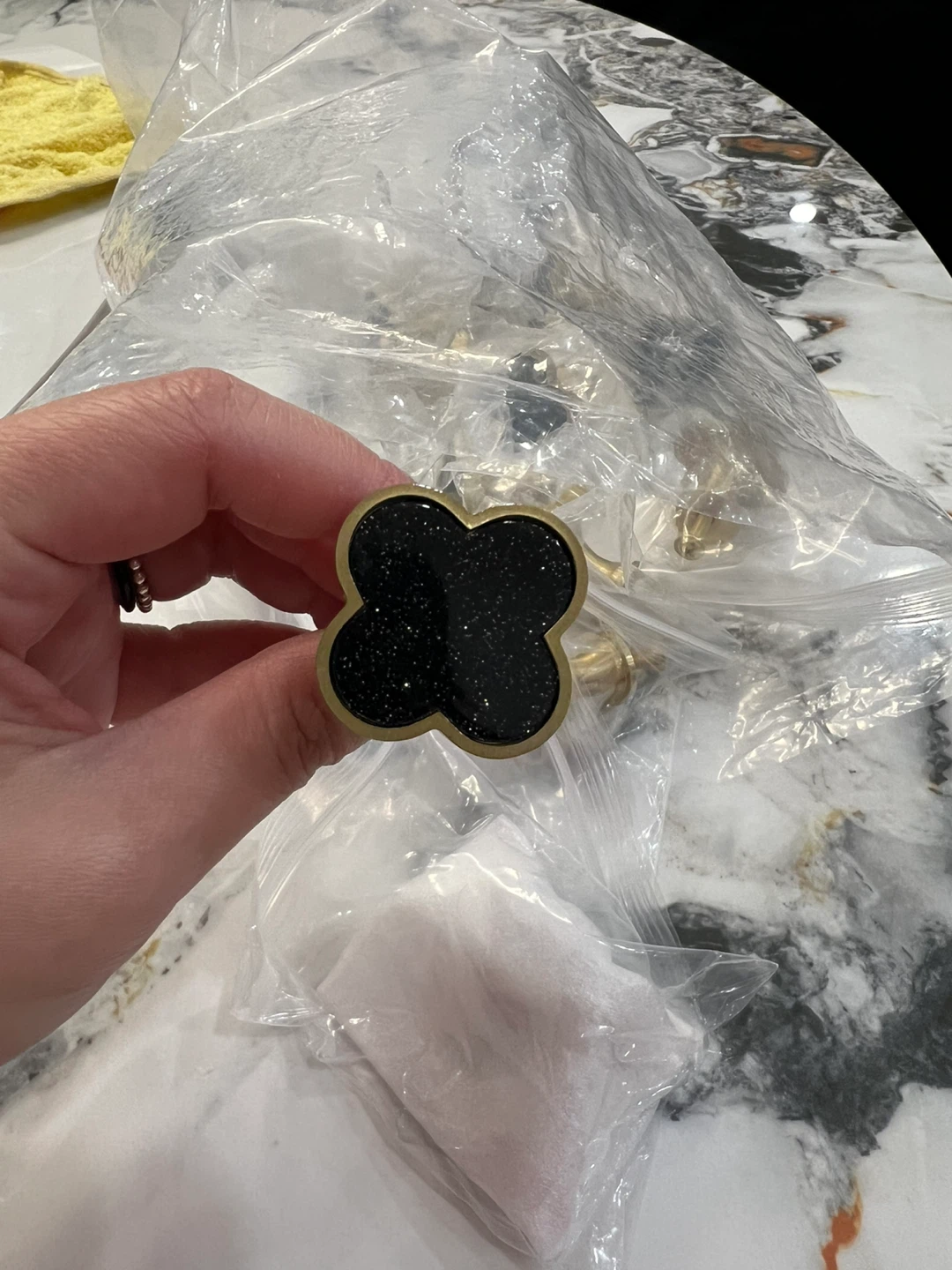 Gold & Black Clover Cabinet Knobs - New!