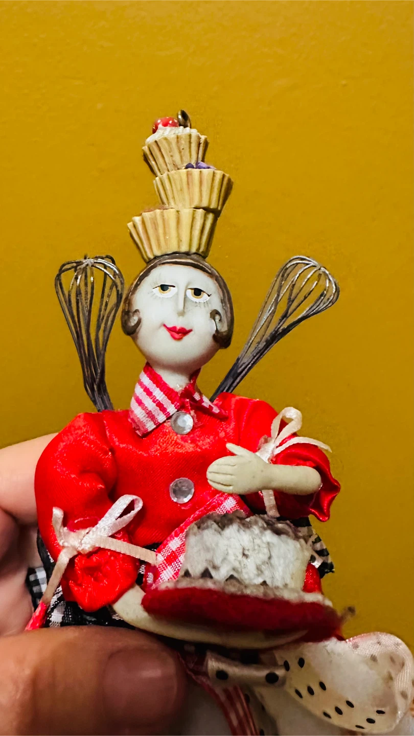 Vintage Unique Chef Figurine with Whisk Wings
