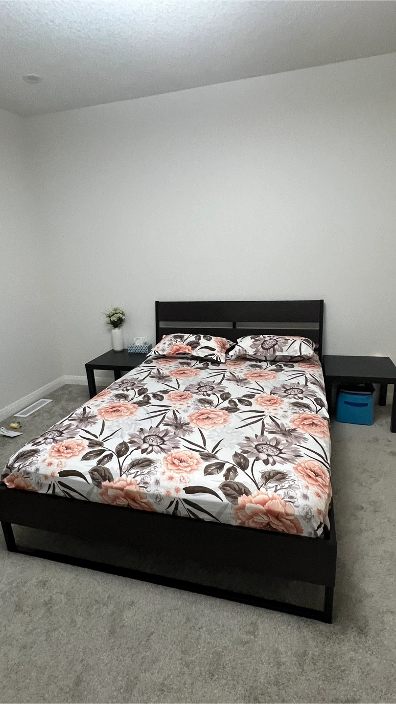Queen size bed frame (mattress free)
