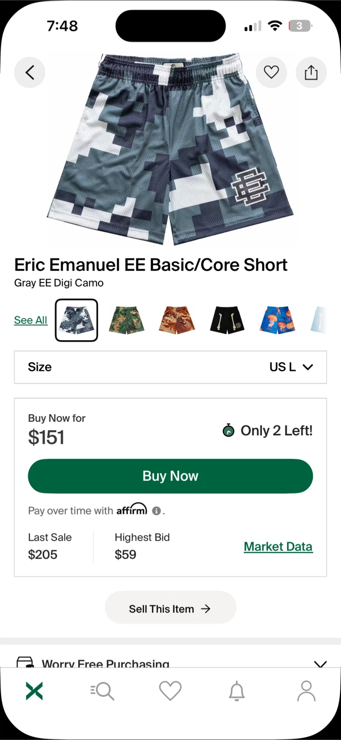 Eric Emanuel EE Basic/Core Shorts - Gray Digi Camo, L