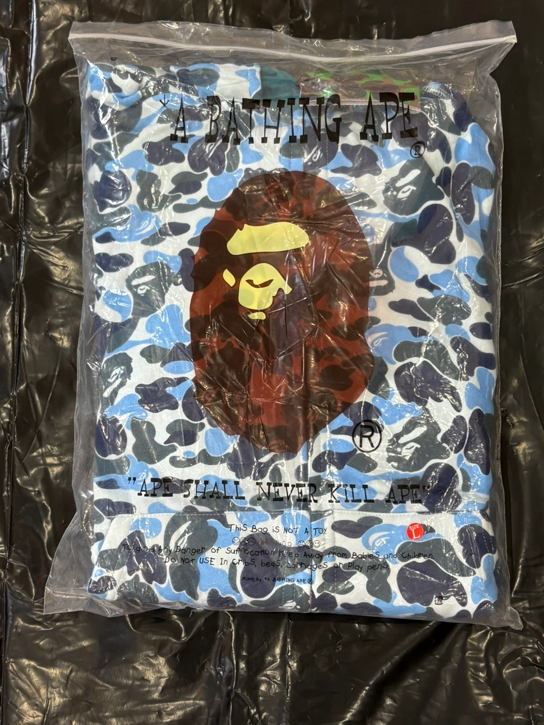 A bathing ape double hooded light blue zip up