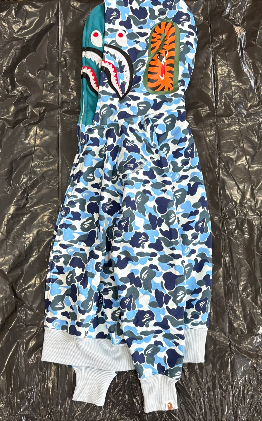 A bathing ape double hooded light blue zip up - photo 5