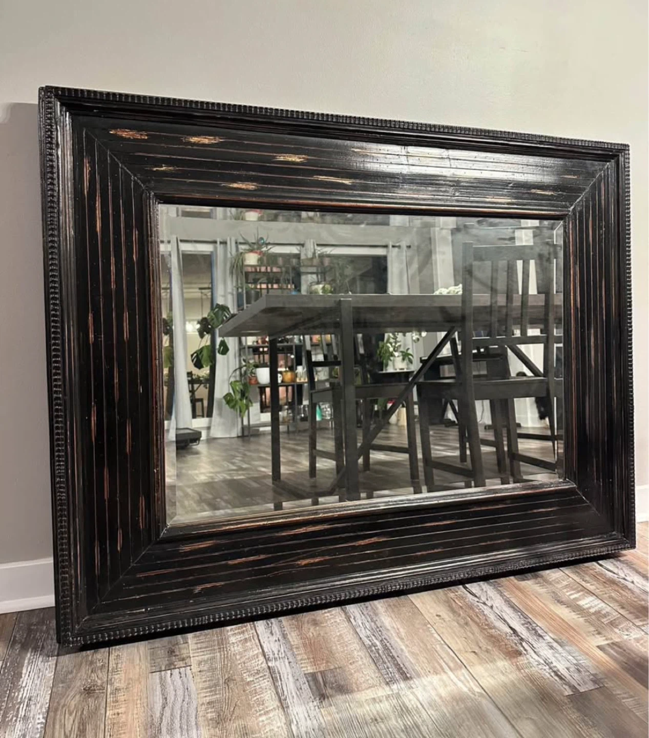 Large Framed Wall Mirror - Black