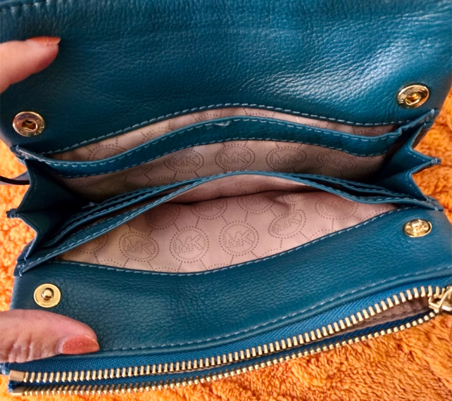 Michael Kors Teal Leather Crossbody Bag - photo 4