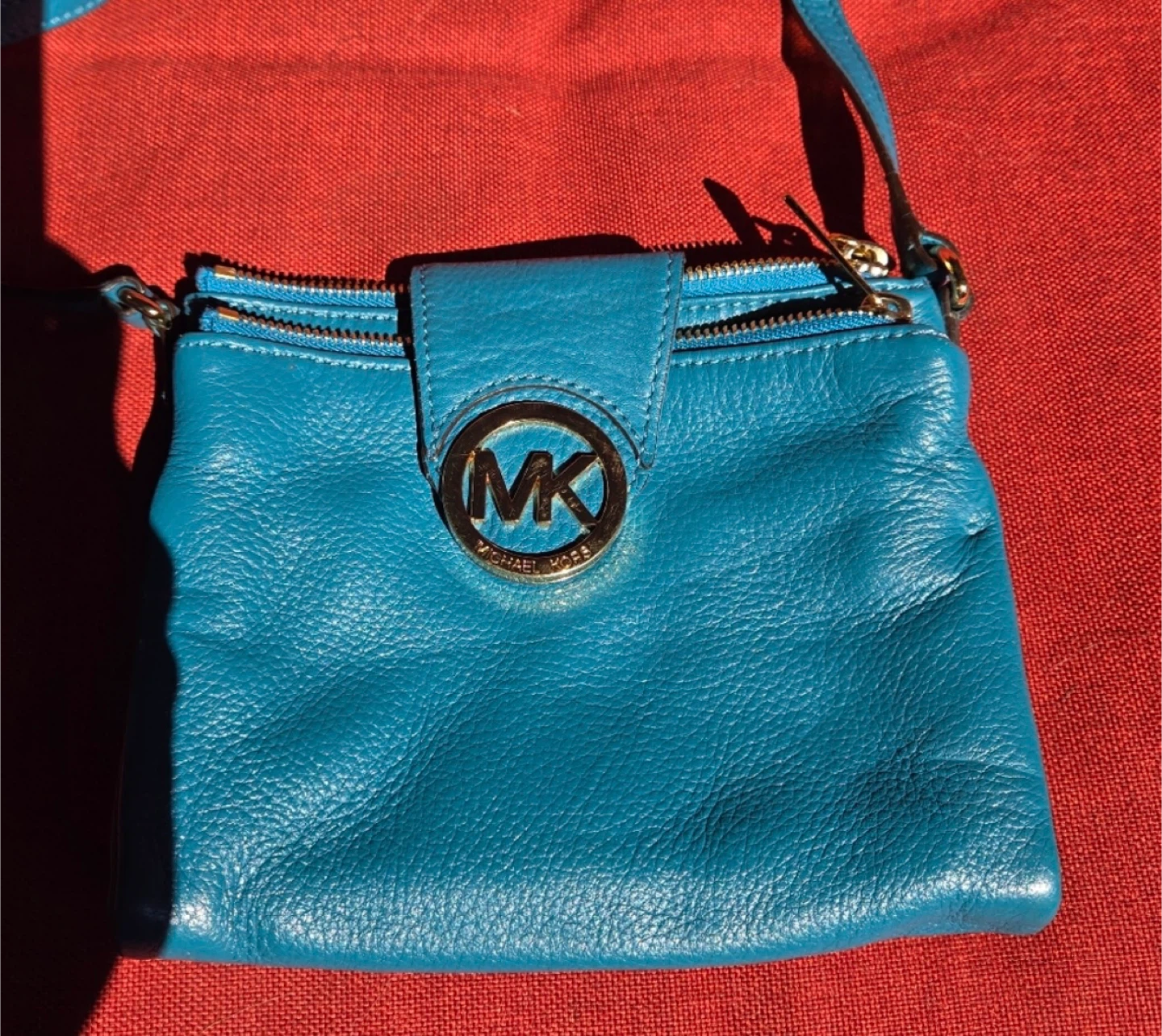 Michael Kors Teal Leather Crossbody Bag