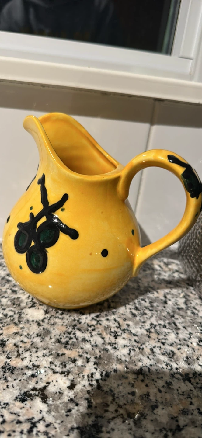 Yellow Ceramic Pitcher