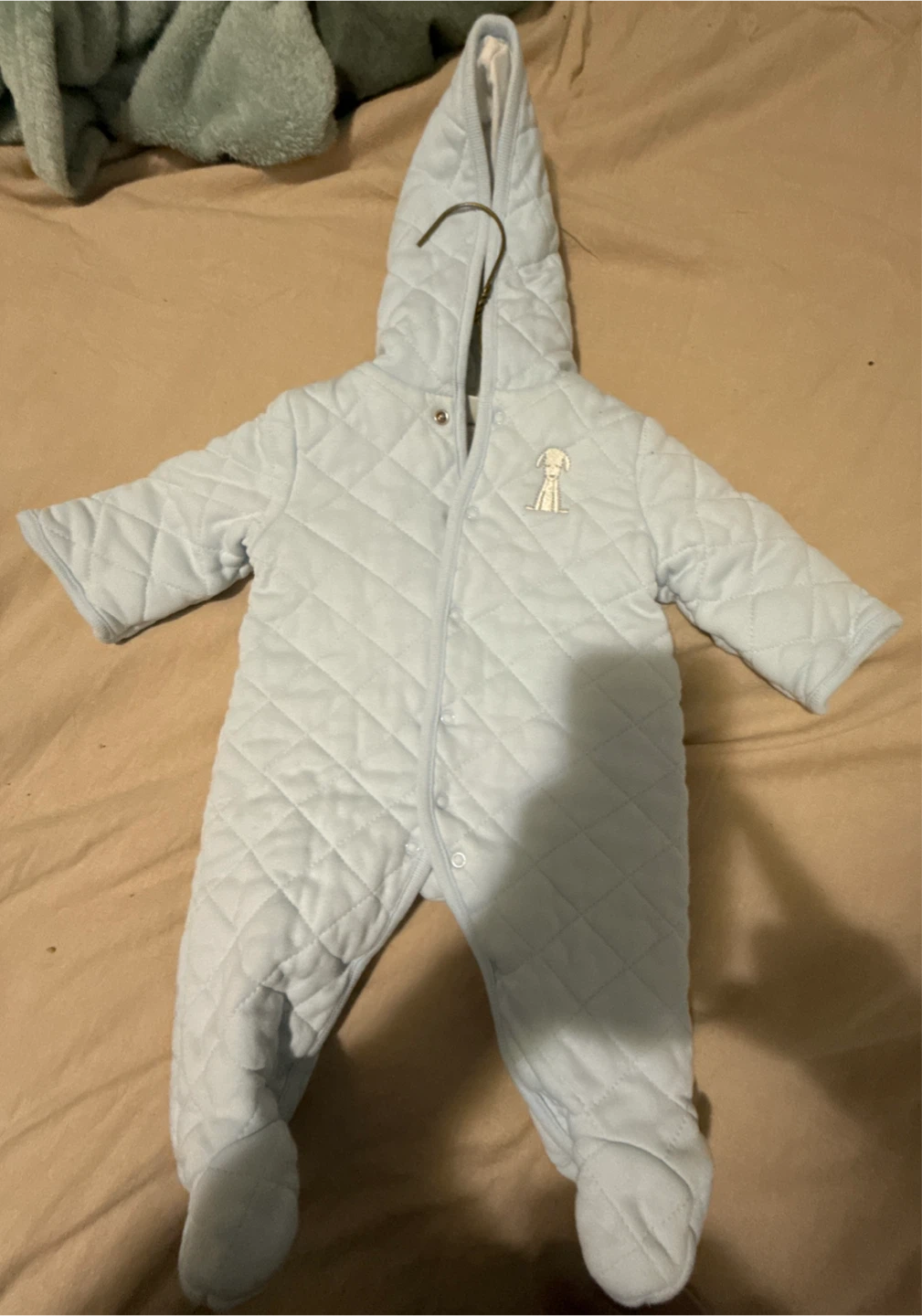 Ralph Lauren Baby Blue Quilted Pram Suit 0-3M
