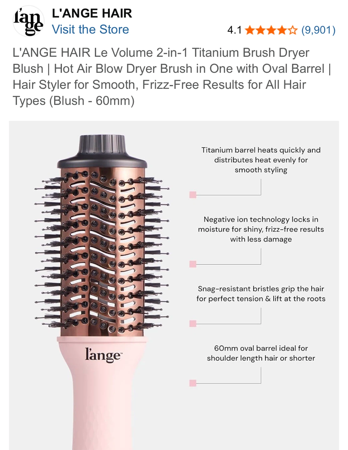 L'ANGE HAIR Le Volume 2-in-1 Titanium Brush Dryer - photo 3