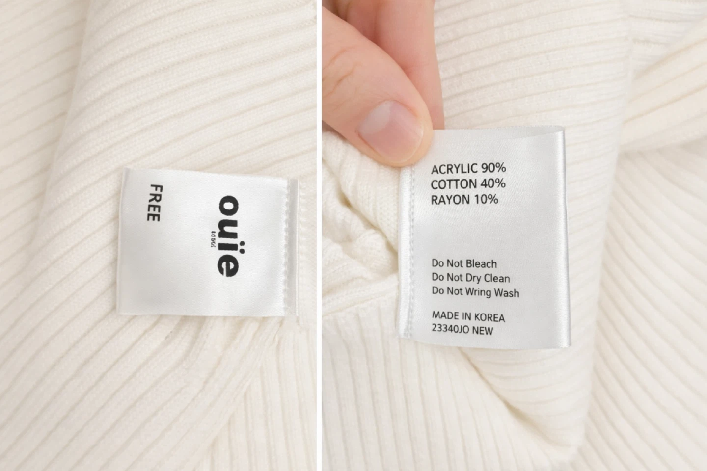 ouié Ribbed Knit Top – Cream - photo 2