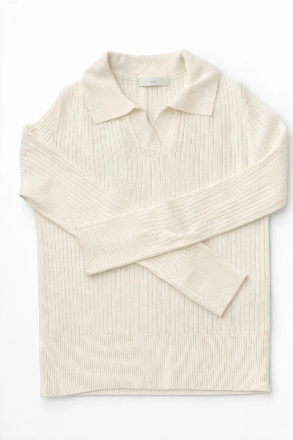 ouié Ribbed Knit Top – Cream