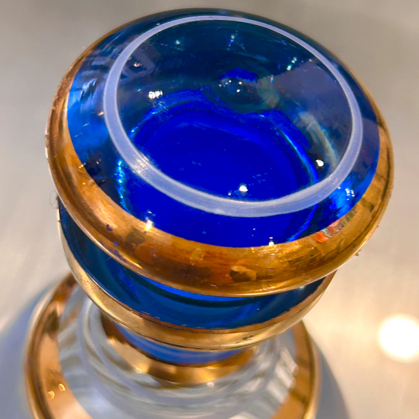 Museum-Quality Opaline & Gilt Art Glass Decanter - photo 2