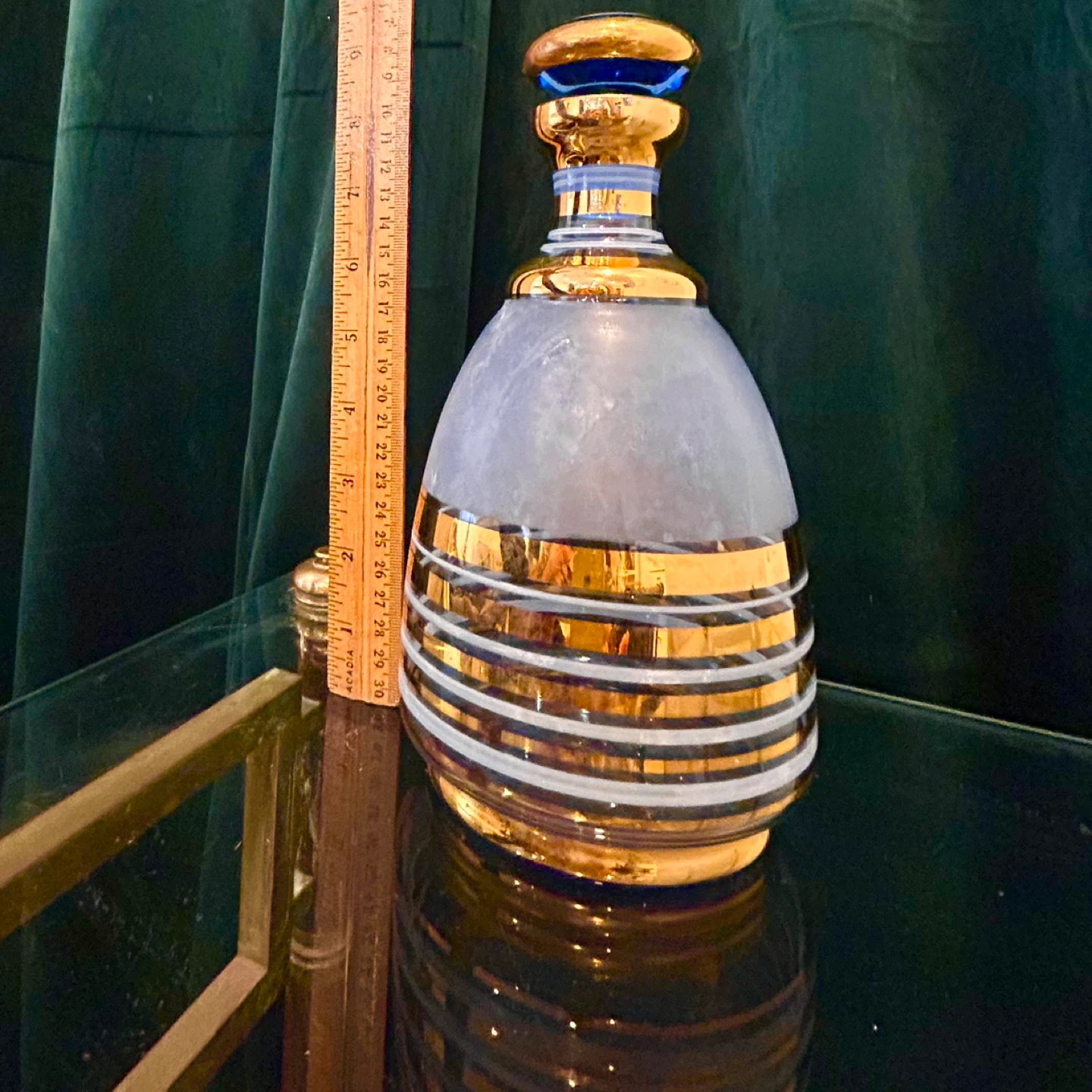 Museum-Quality Opaline & Gilt Art Glass Decanter - photo 3