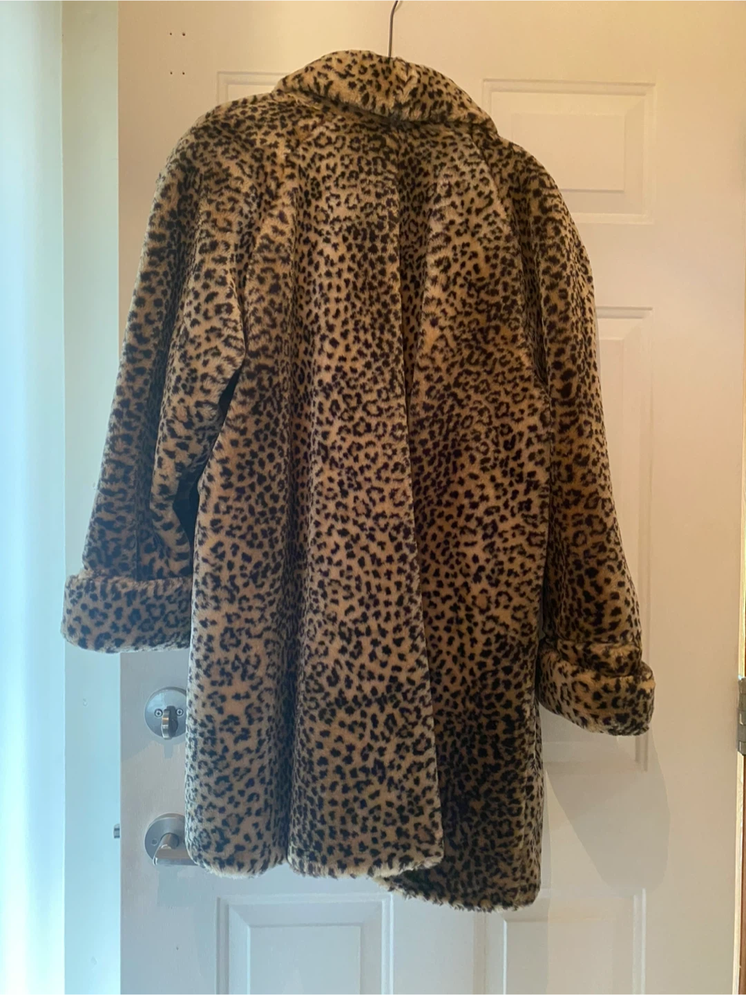 Leopard Print Faux Fur Coat