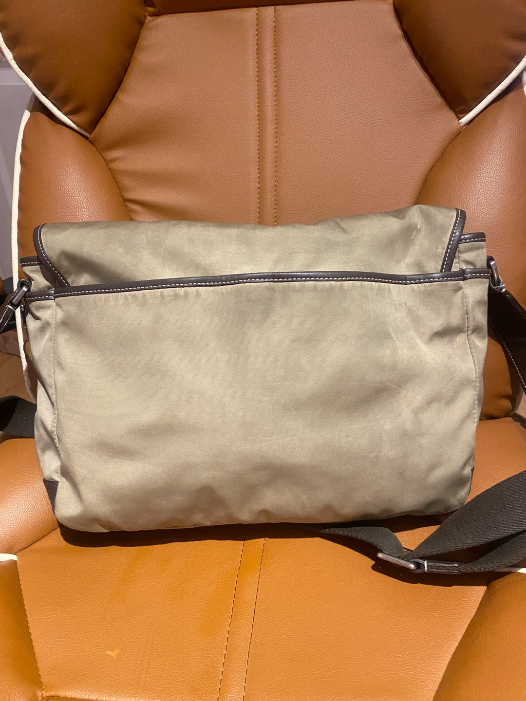 Coach nylon messenger bag with leather trim - photo 2