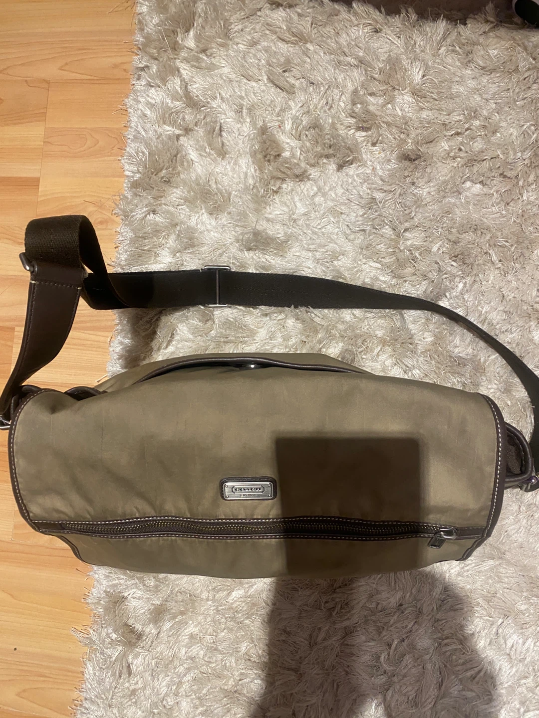 Coach nylon messenger bag with leather trim - photo 4