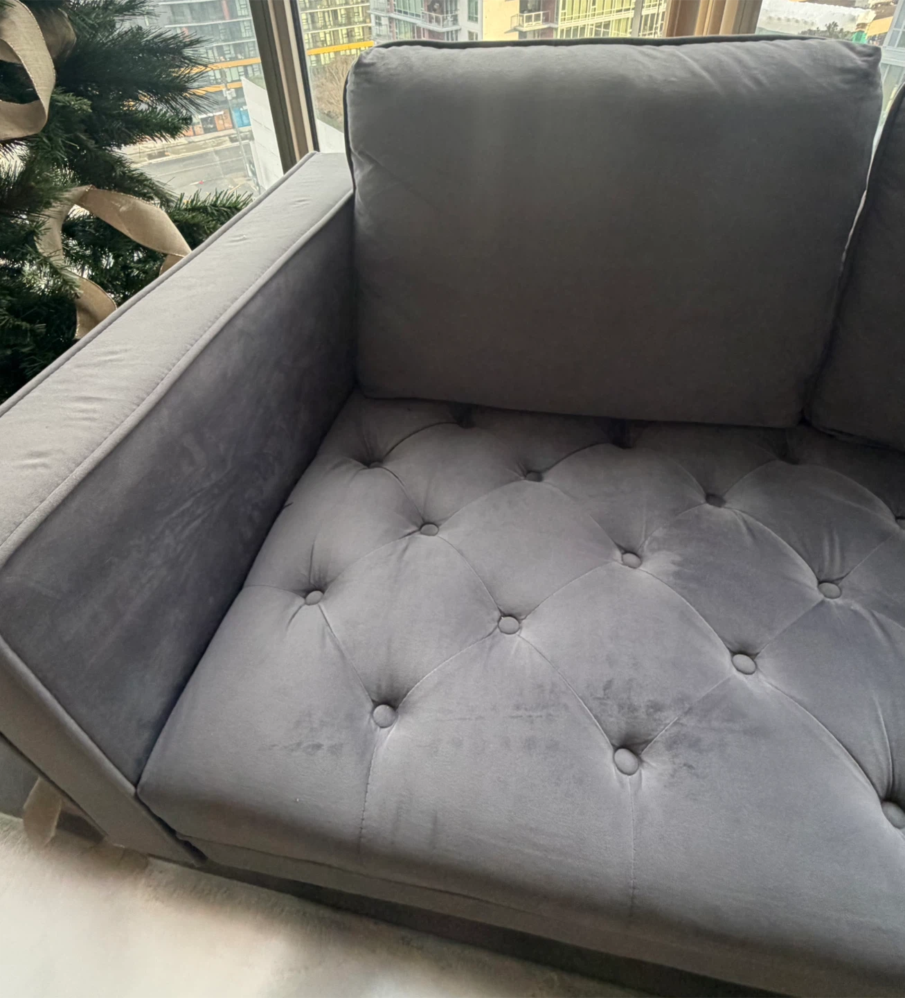Interchangeable Grey Sectional Sofa with Chaise Lounge - photo 2