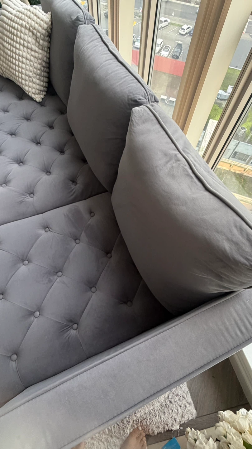 Interchangeable Grey Sectional Sofa with Chaise Lounge - photo 4
