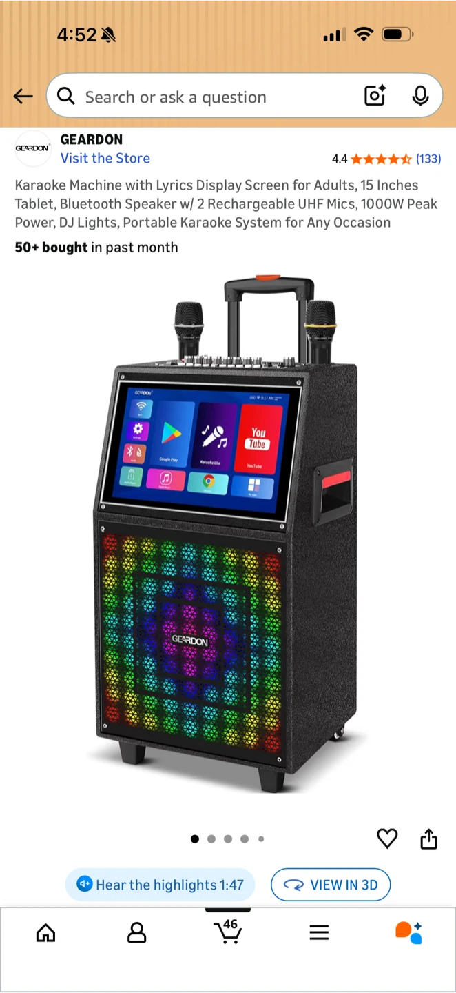 Karaoke Machine with Lyrics Display Screen  Adults, - photo 4