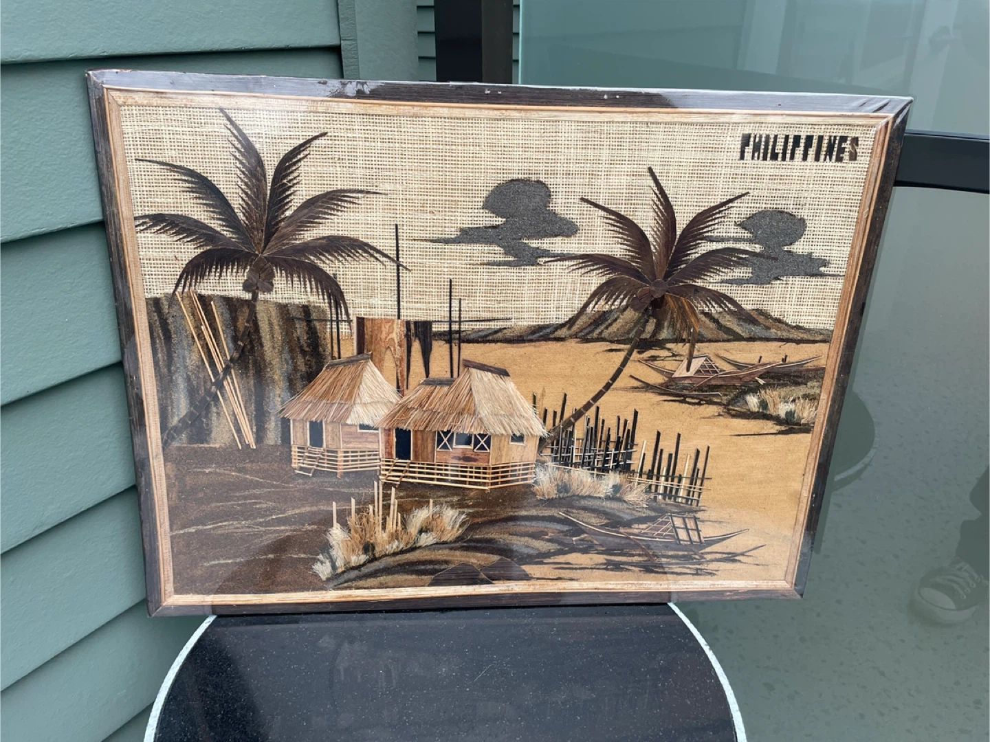 Coconut spathe fiber Filipino art Bahai Lino ancient house