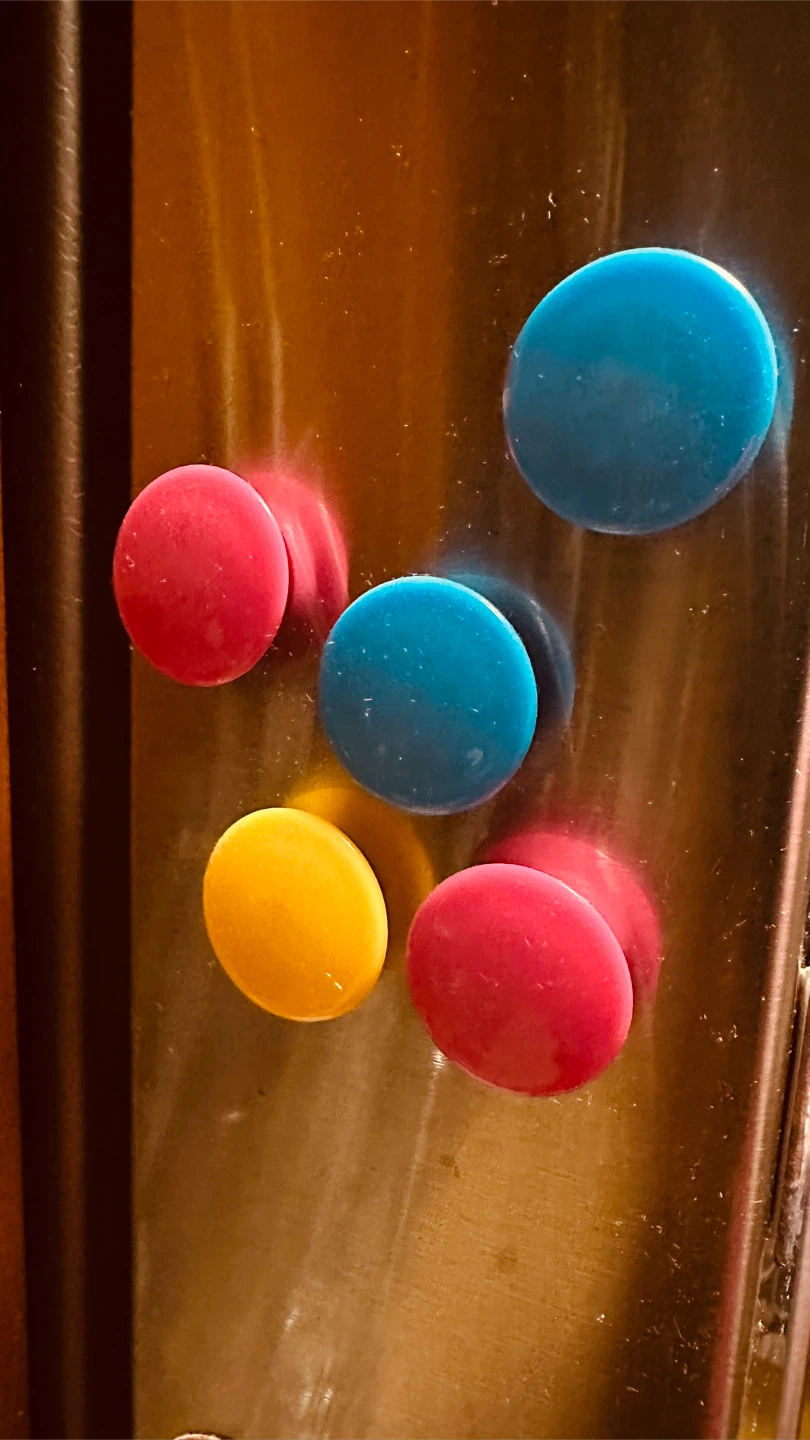Colorful Round Magnets - Pink, Blue, Yellow