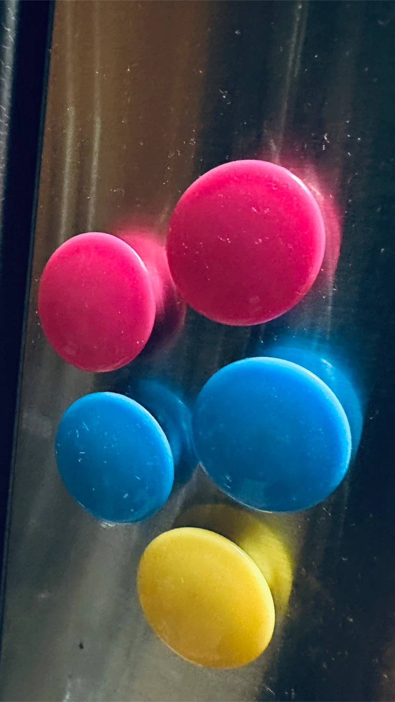 Colorful Round Magnets - Pink, Blue, Yellow - photo 5