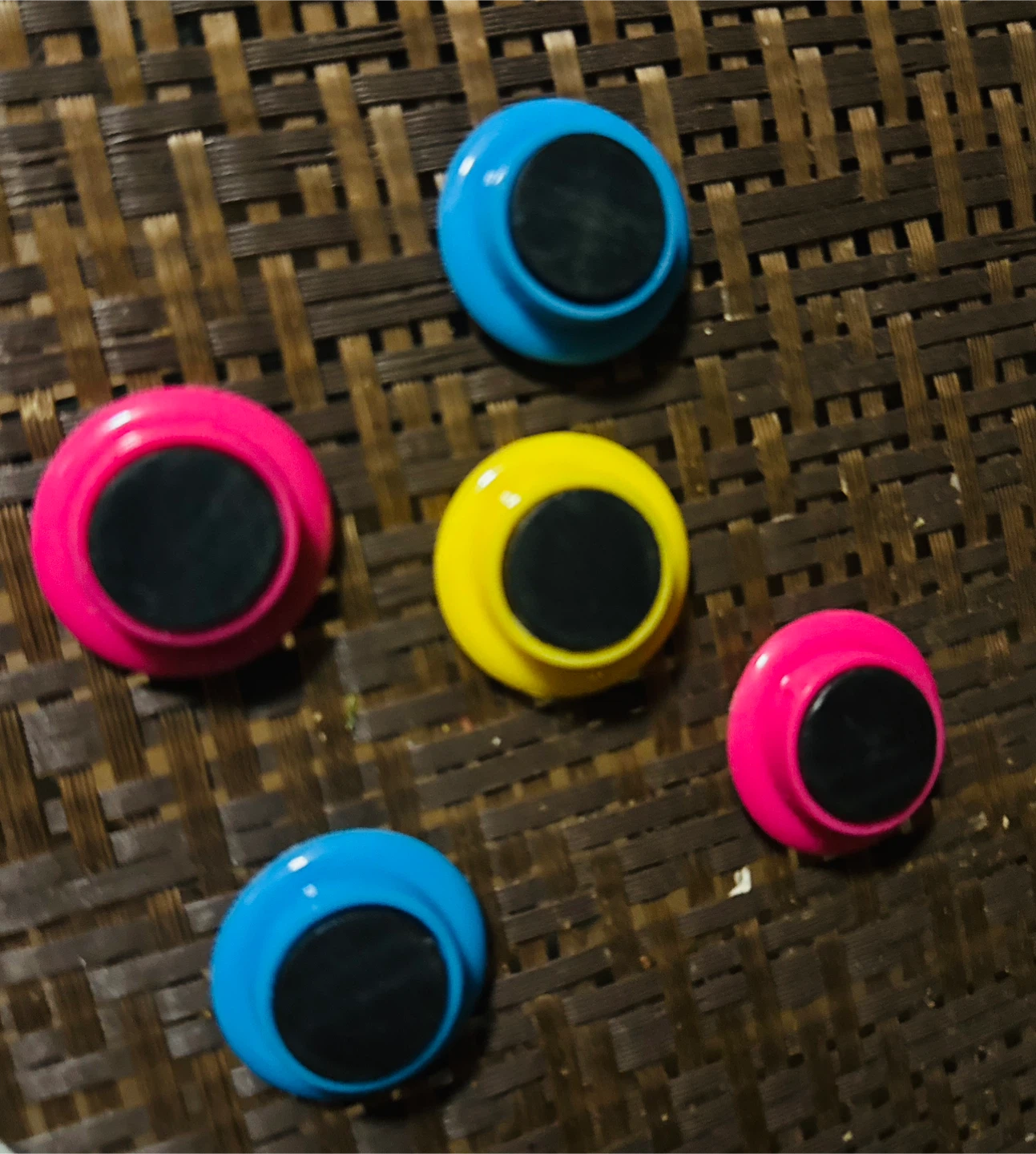 Colorful Round Magnets - Pink, Blue, Yellow - photo 3