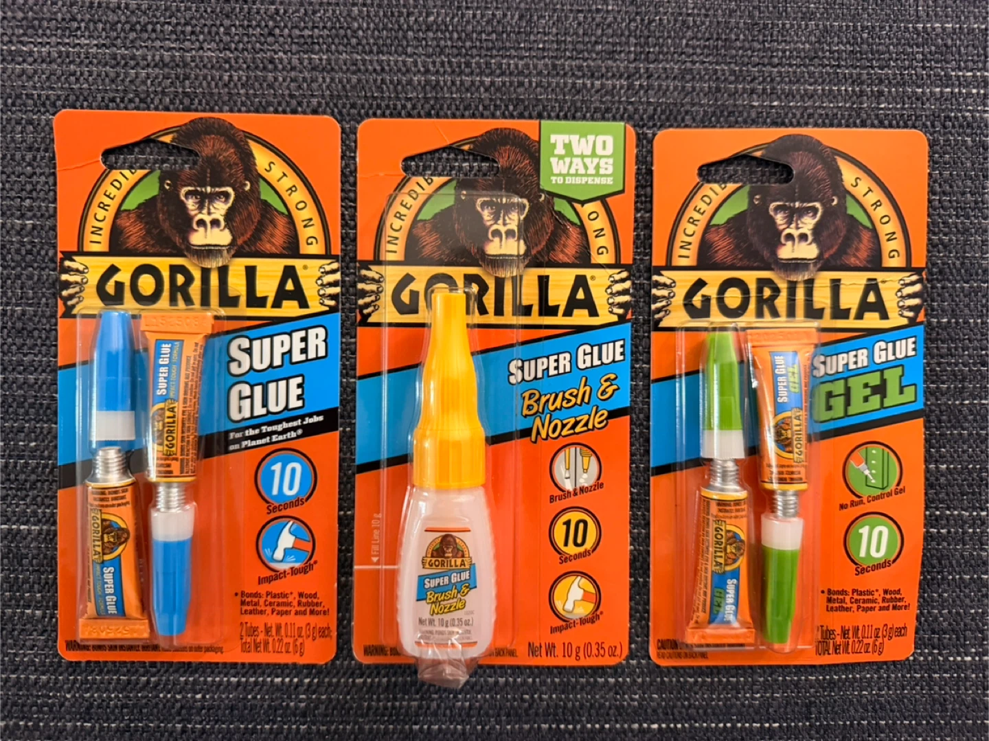Gorilla Super Glue Brush & Nozzle, Gel